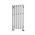 Chrome / 800 x 415mm Reina Designer Todi Vertical Towel Rail Mild Steel Radiator