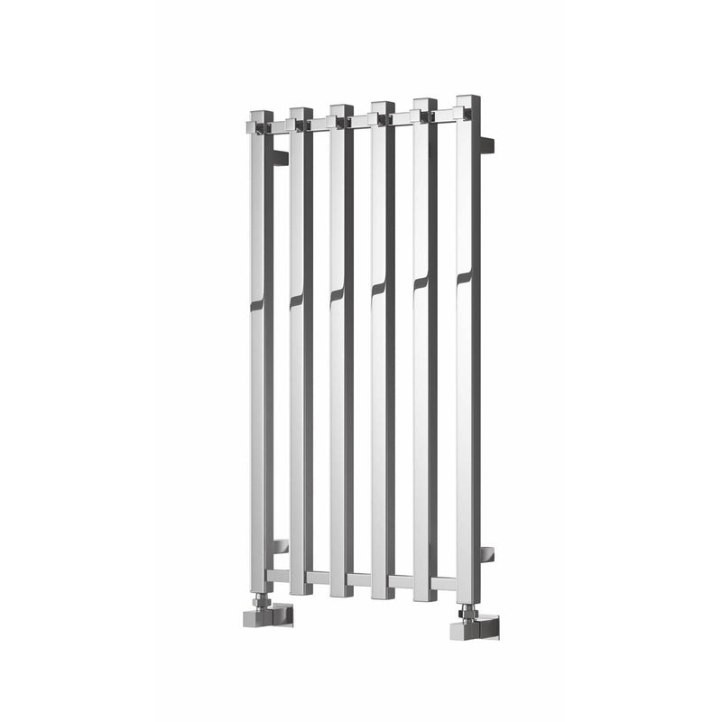 Chrome / 800 x 415mm Reina Designer Todi Vertical Towel Rail Mild Steel Radiator
