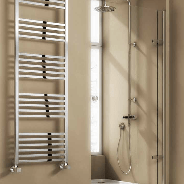 Reina Designer Vasto Vertical Chrome Towel Rail Steel Radiator