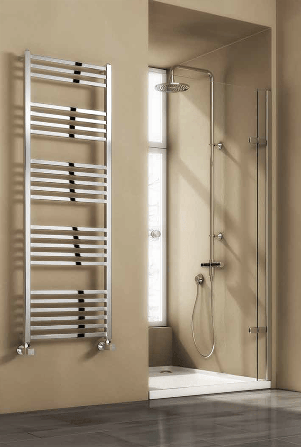 Reina Designer Vasto Vertical Chrome Towel Rail Steel Radiator