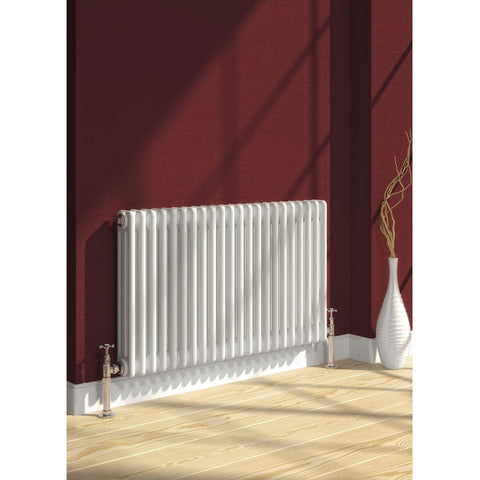 Reina Designer White Colona Traditional Column Horizontal Radiator