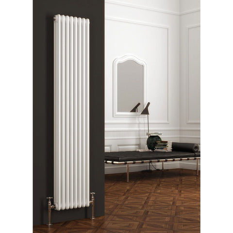 Reina Designer White Colona Traditional Column Vertical Radiator