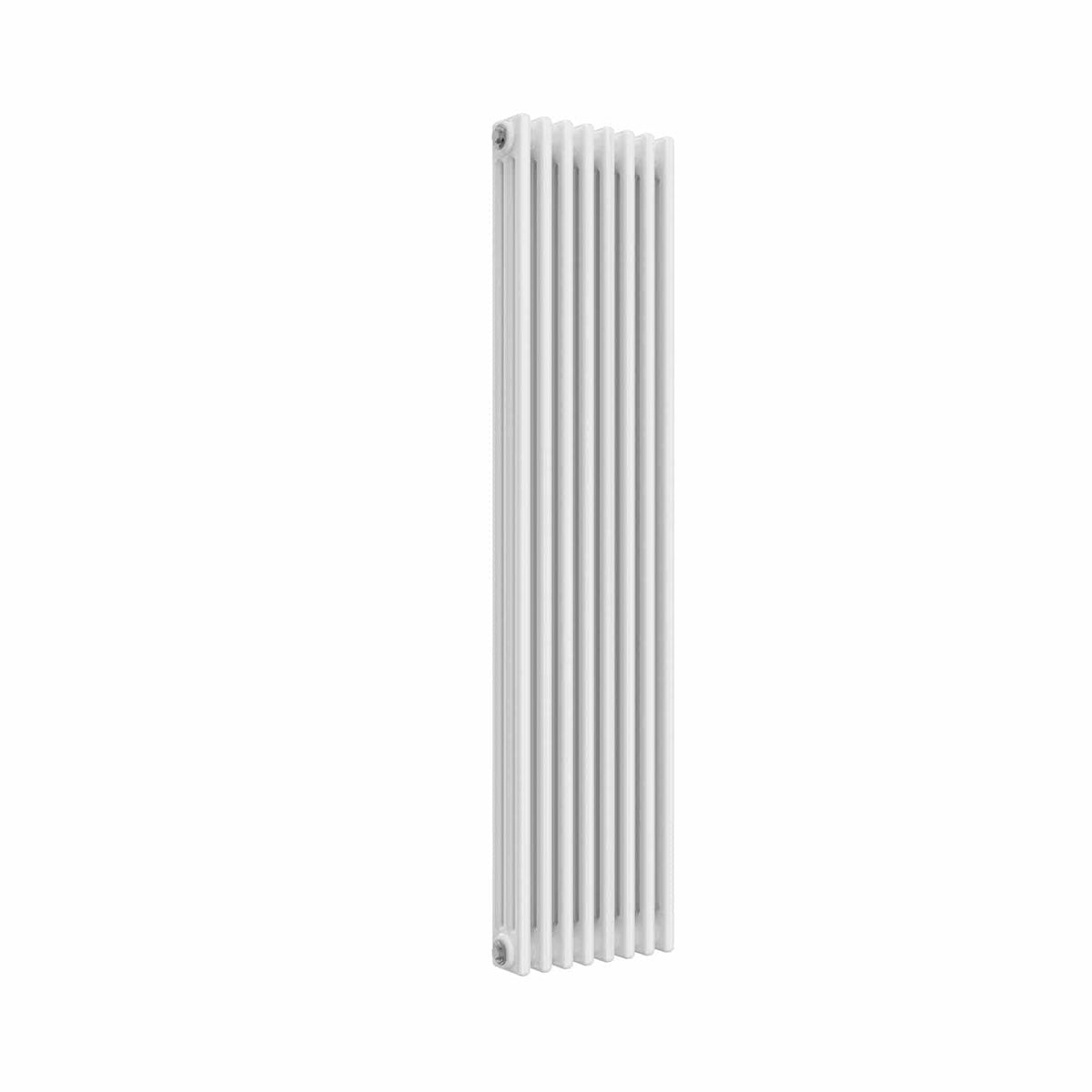 1500 x 380 mm / 3 Column Reina Designer White Colona Traditional Column Vertical Radiator