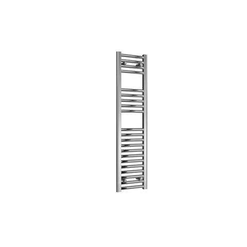 Flat / Straight / 1200 x 300 mm Reina Diva Designer Chrome Heated Towel Radiator 25mm Tubes