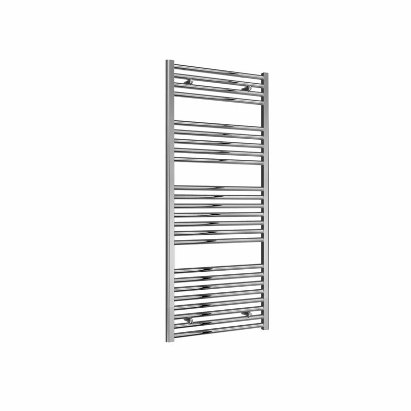 Flat / Straight / 1400 x 600 mm Reina Diva Designer Chrome Heated Towel Radiator 25mm Tubes