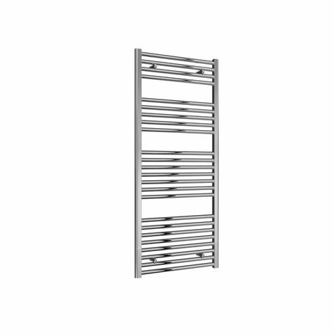 Flat / Straight / 1400 x 600 mm Reina Diva Designer Chrome Heated Towel Radiator 25mm Tubes