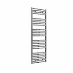Curved / 1600 x 500 mm Reina Diva Designer Chrome Heated Towel Radiator 25mm Tubes