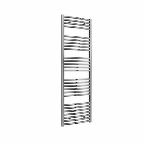 Curved / 1600 x 500 mm Reina Diva Designer Chrome Heated Towel Radiator 25mm Tubes