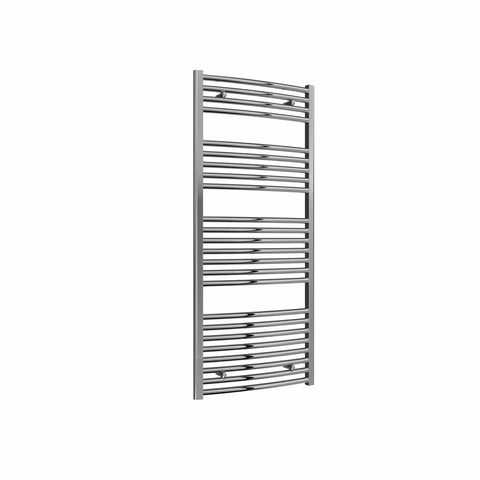 Curved / 1400 x 600 mm Reina Diva Designer Chrome Heated Towel Radiator 25mm Tubes