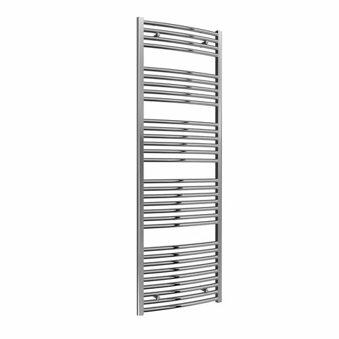 Curved / 1800 x 600 mm Reina Diva Designer Chrome Heated Towel Radiator 25mm Tubes