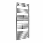 Curved / 1800 x 750 mm Reina Diva Designer Chrome Heated Towel Radiator 25mm Tubes