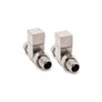 Reina Loge Square Straight Brushed For Towel Rail Valve Pair