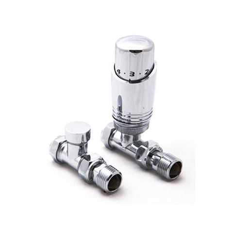 Reina Modal TRV Straight Valve Chrome With Lockshield