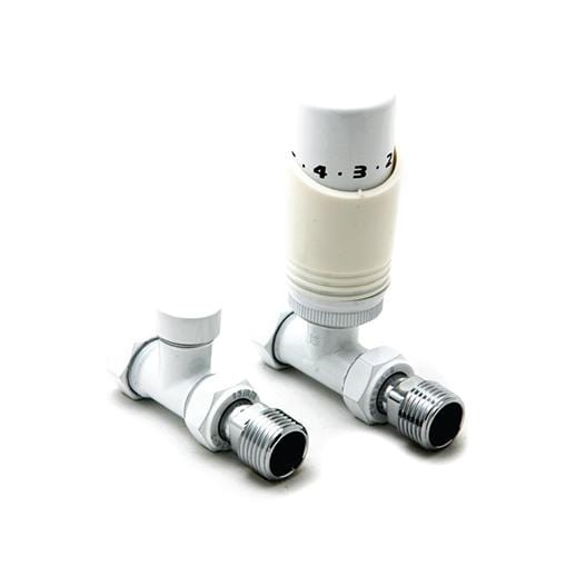 Reina Modal TRV Straight Valve White With Lockshield