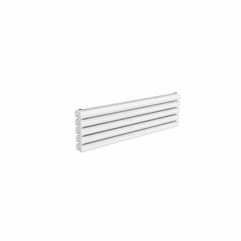 Double / White / 295 x 1000 mm Reina Nevah Horizontal Mild Steel Designer Radiator