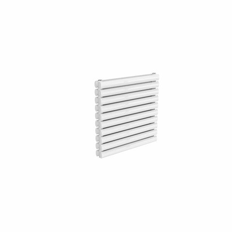 Double / White / 590 x 600 mm Reina Nevah Horizontal Mild Steel Designer Radiator