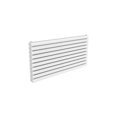 Double / White / 590 x 1200 mm Reina Nevah Horizontal Mild Steel Designer Radiator