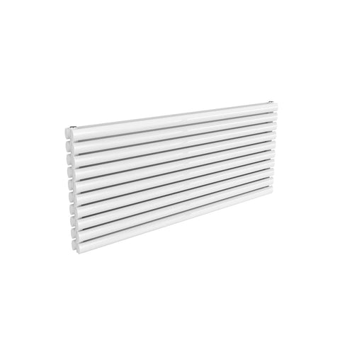 Double / White / 590 x 1400 mm Reina Nevah Horizontal Mild Steel Designer Radiator