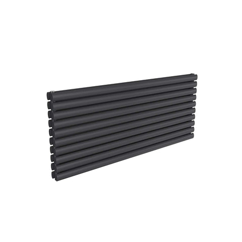 Double / Anthracite / 590 x 1400 mm Reina Nevah Horizontal Mild Steel Designer Radiator