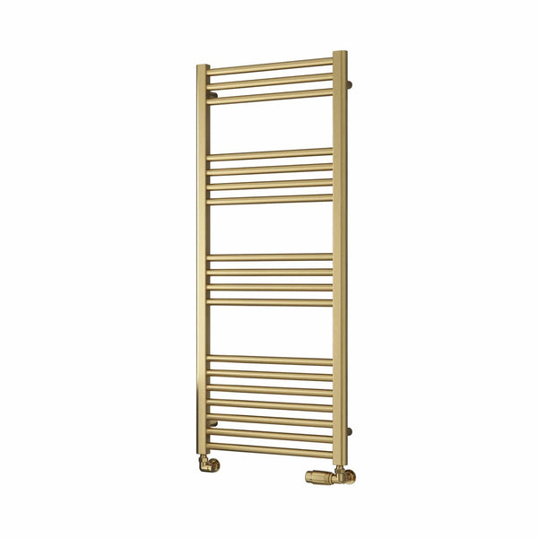 1200 x 500 mm Reina Ottone Brushed Brass Flat Designer Heated Towel Radiator