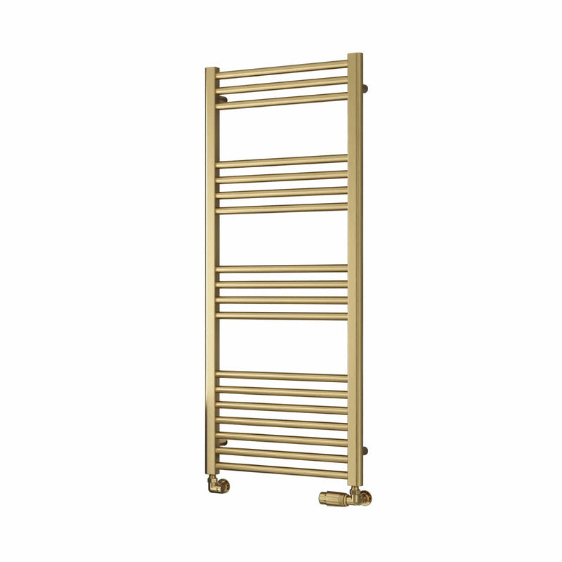 1200 x 500 mm Reina Ottone Brushed Brass Flat Designer Heated Towel Radiator