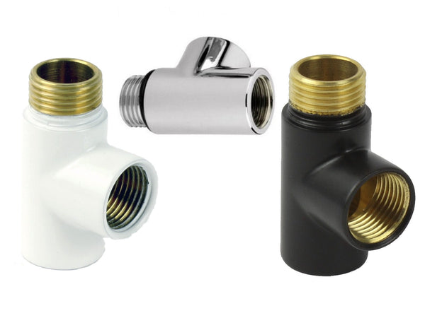 T-Piece Dual Fuel Adaptor White, Black or Chrome