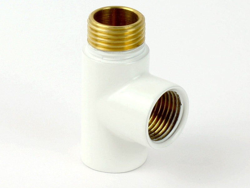 White T-Piece Dual Fuel Adaptor White, Black or Chrome