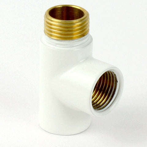 White T-Piece Dual Fuel Adaptor White, Black or Chrome