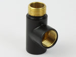 Black T-Piece Dual Fuel Adaptor White, Black or Chrome