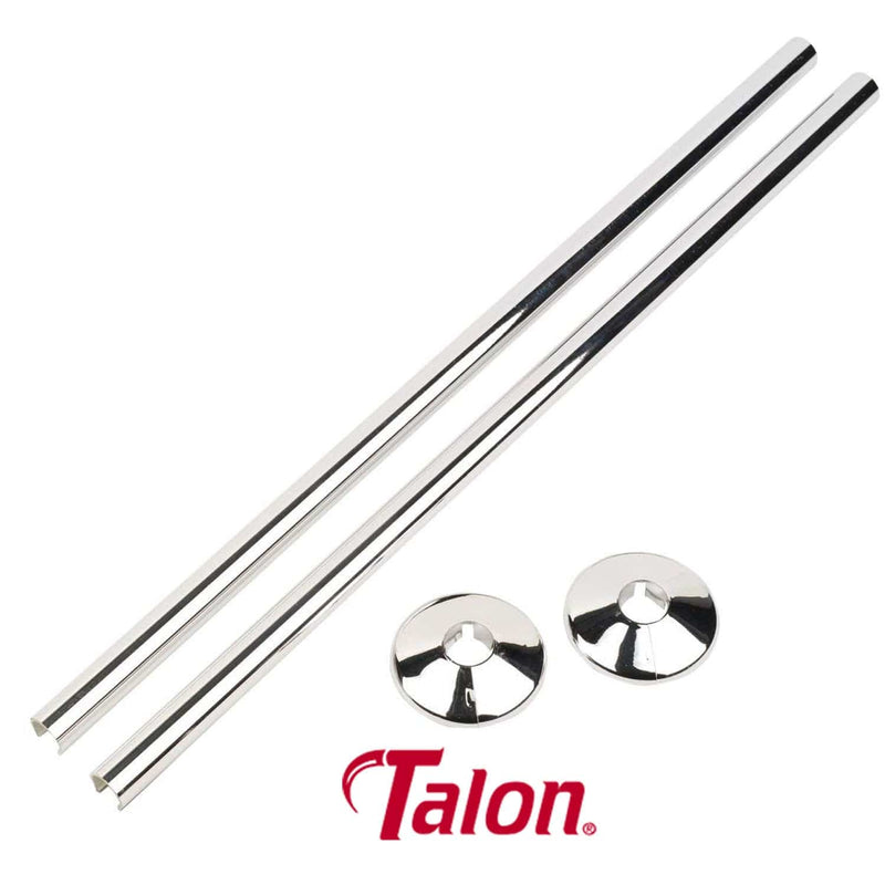 Chrome 500mm Talon Snappit Towel Rail Radiator Pipe Covers Collars