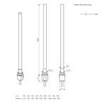 Terma Sim Single Heat Chrome Heating Element - For Electric Heated Towel Rail Radiator