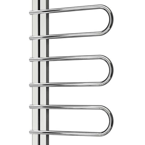 Reina Designer Oglio Vertical Polished Heated Towel Rail Stainless Steel Radiator - Elegant Radiators