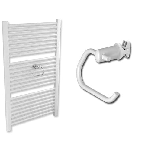 Towel Radiator Toilet Roll Holder Chrome/ White