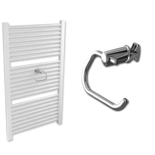 Towel Radiator Toilet Roll Holder Chrome/ White