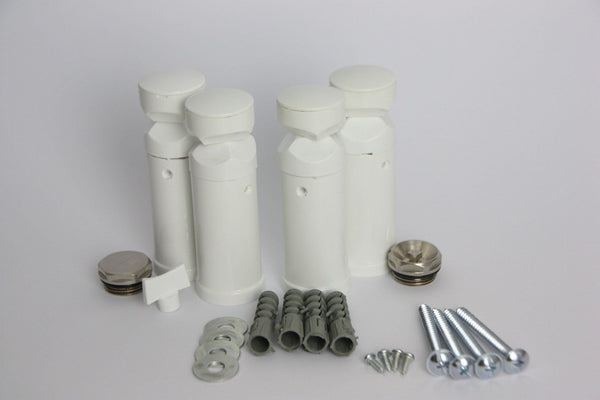 White / With Plugs Towel Radiator Universal Black White Chrome Brackets