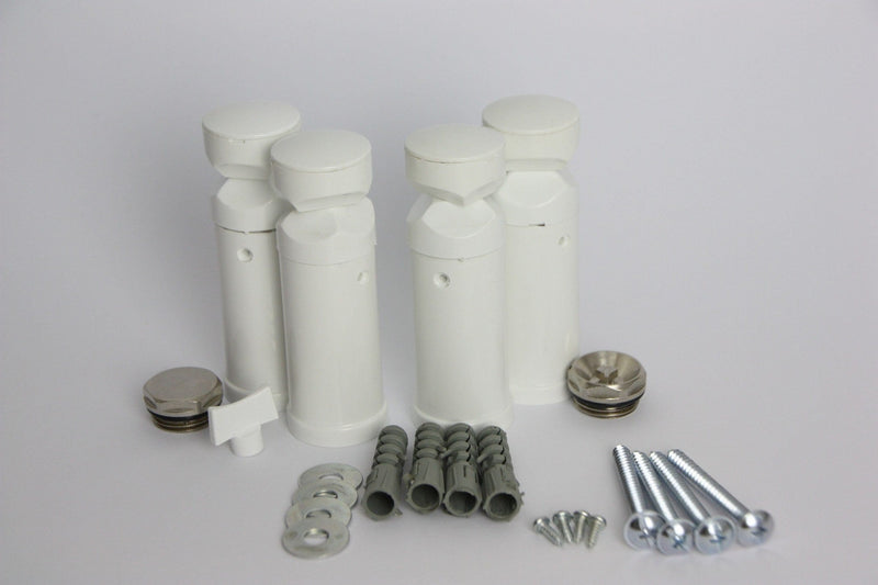 White / With Plugs Towel Radiator Universal Black White Chrome Brackets