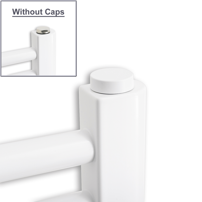 White Cover Caps For Towel Rail Bleed & Blanking Plugs