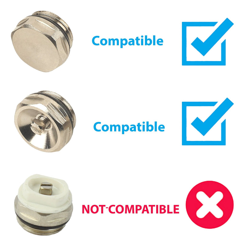 White Cover Caps For Towel Rail Bleed & Blanking Plugs