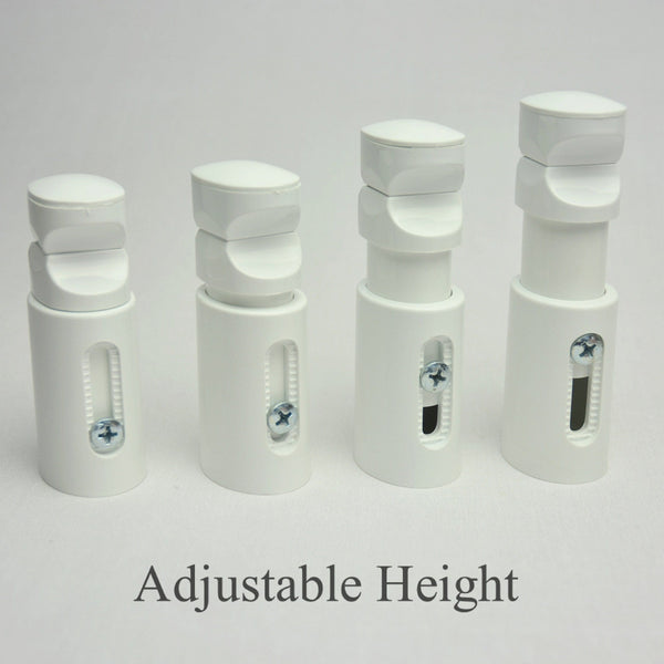White Ellipse Towel Rail Wall Bracket Set