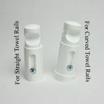 White Ellipse Towel Rail Wall Bracket Set