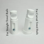 White Ellipse Towel Rail Wall Bracket Set