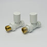 White Straight Towel Rail Radiator Valve (Pair of 2 Valves)